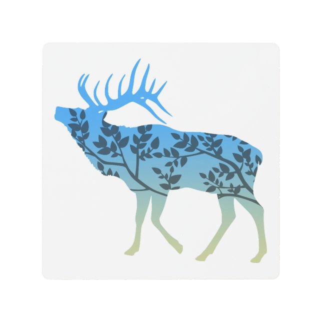 Elk Tree Metal Print (Front)