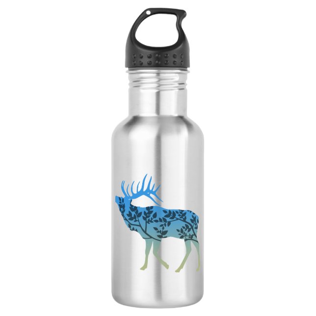 Elk Tree Stainless Steel Water Bottle (Front)