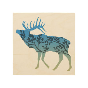 Elk Tree Wood Wall Art