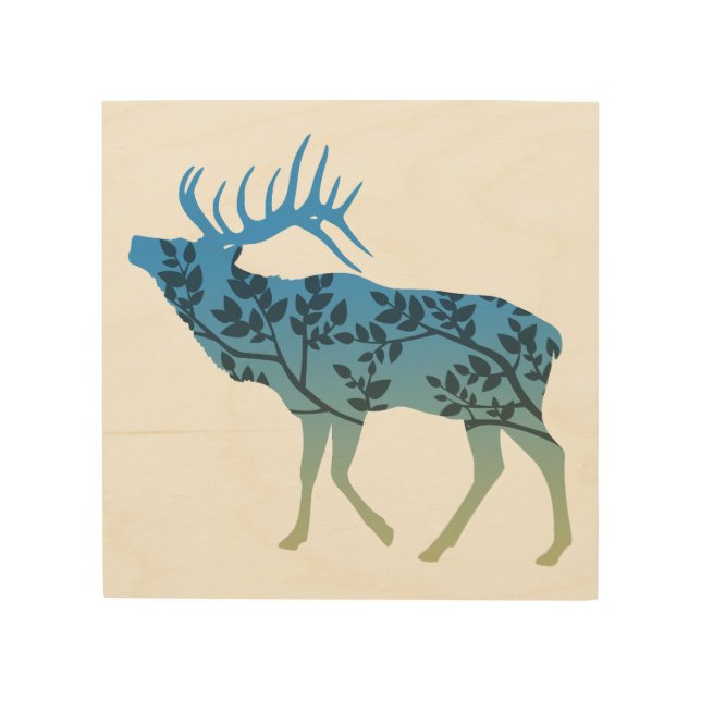 Elk Tree Wood Wall Art (Front)
