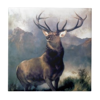 Elk Wild Animal Painting Tile by EDDESIGNS at Zazzle