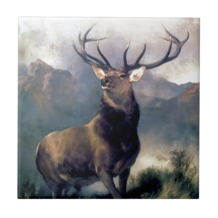 Elk Wild Animal Painting Tile
