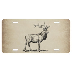 Elk Wildlife Hunting Novelty Front License Plate
