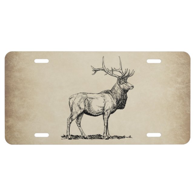 Elk Wildlife Hunting Novelty Front License Plate (Front)