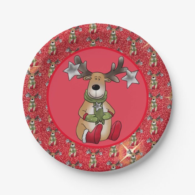 Elk with star paper plates (Front)