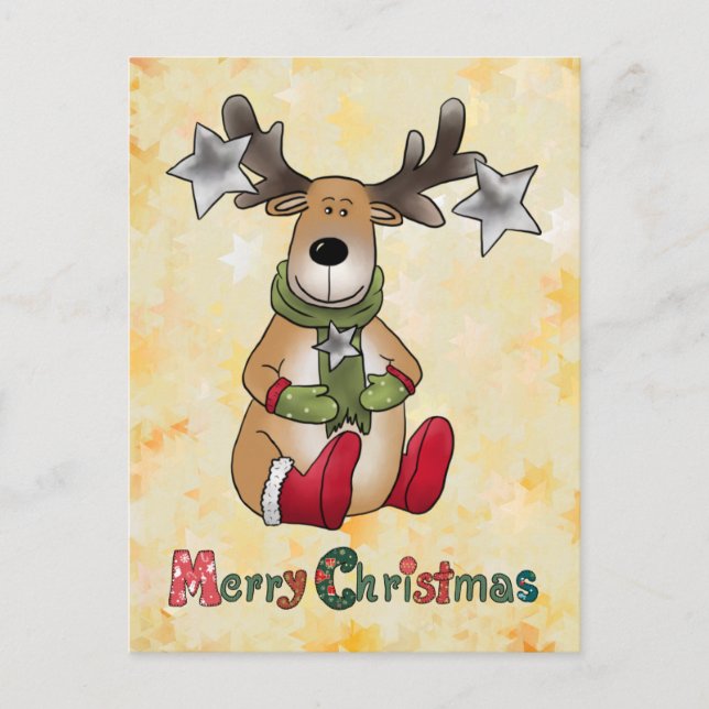 Elk with star postcard (Front)