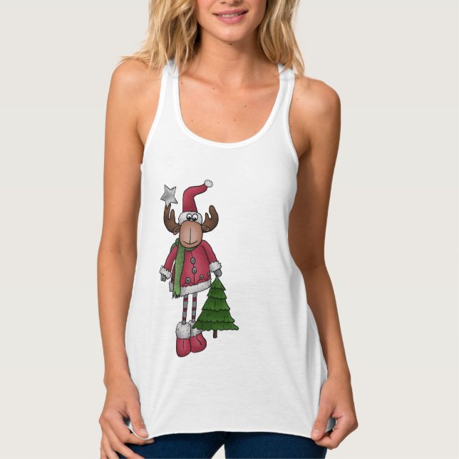 elk with tree tank top (Front)