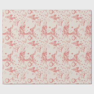 Elk Woods French Toile Wrapping Paper
