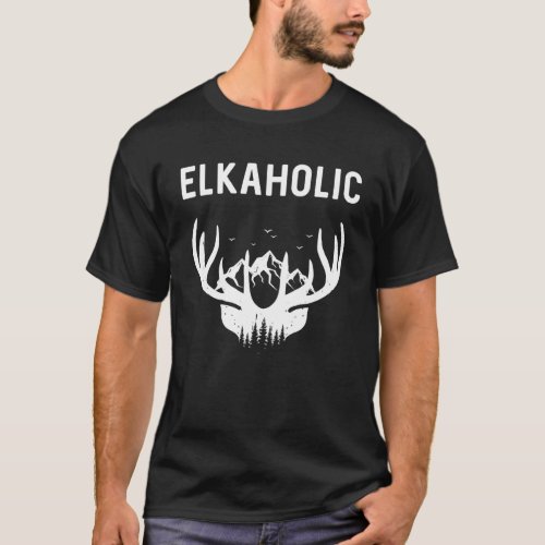 Elkaholic Red Deer Reindeer Wapiti Men Women T_Shirt