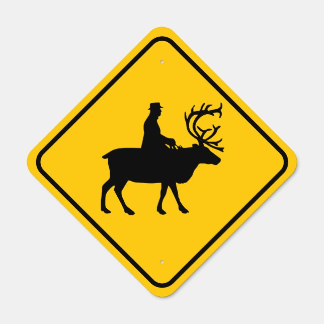 Elkback Rider Crossing Metal Sign (Front)
