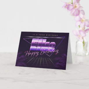 Elke Name First name lila retro card Birthday
