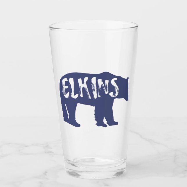 Elkins West Virginia Bear Glass (Front)