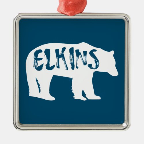 Elkins West Virginia Bear Metal Ornament