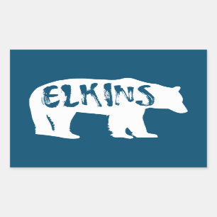 Elkins West Virginia Bear Rectangular Sticker
