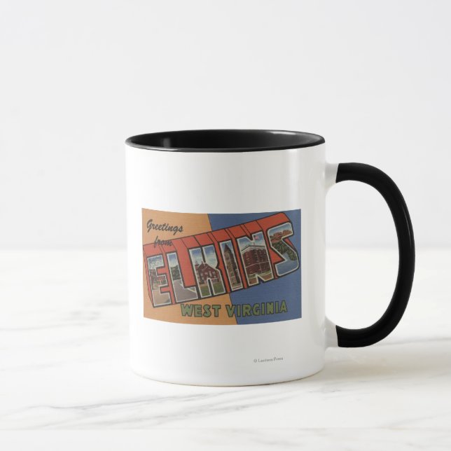 Elkins, West Virginia - Large Letter Scenes Mug (Right)