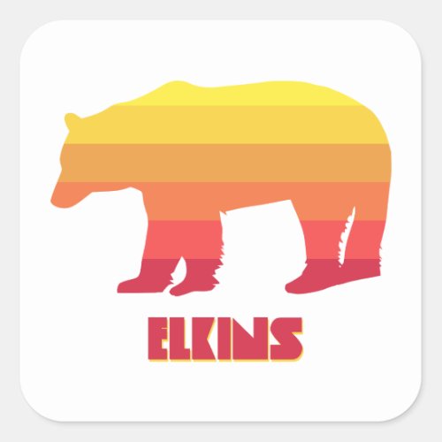 Elkins West Virginia Rainbow Bear Square Sticker