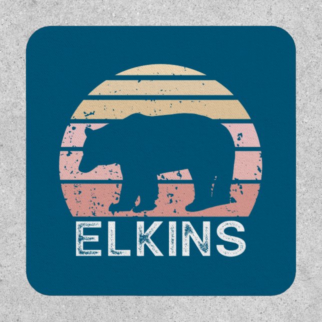 Elkins West Virginia Retro Bear Patch (Front)