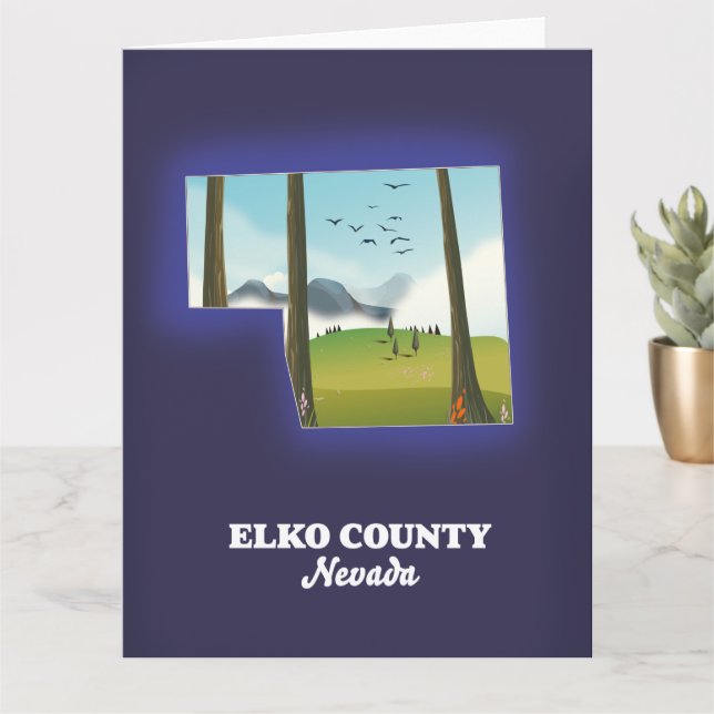 Elko County Nevada map Card (Small Plant)