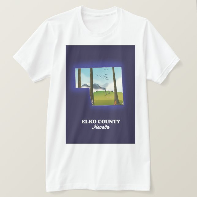 Elko County Nevada map T-Shirt (Design Front)