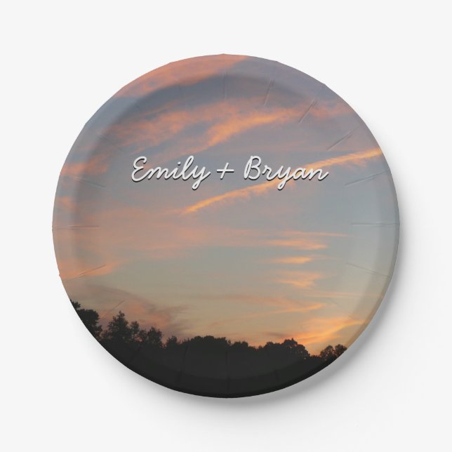 Elkridge Sunset Maryland Landscape Paper Plates (Front)