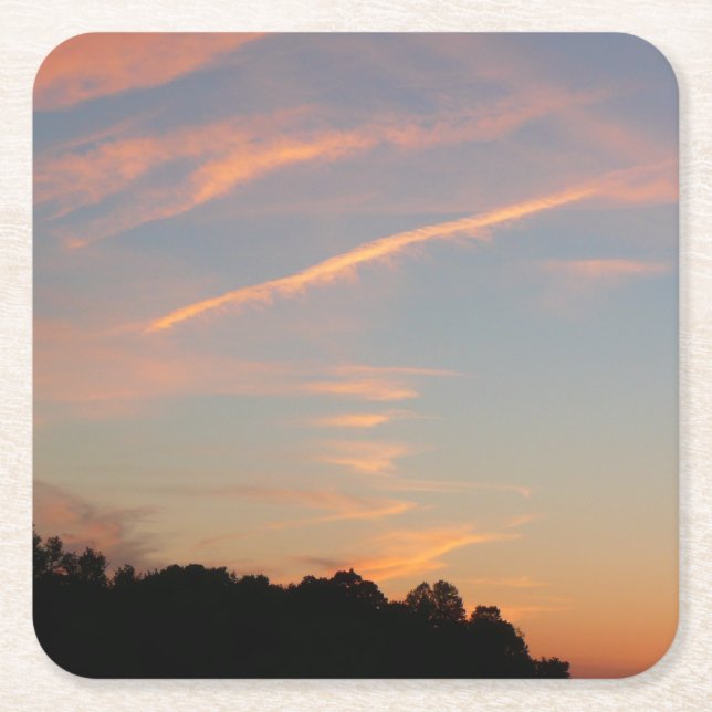 Elkridge Sunset Maryland Landscape Square Paper Coaster (Front)