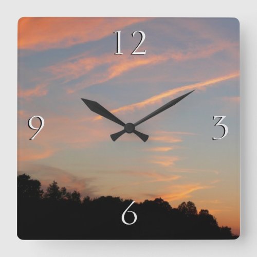 Elkridge Sunset Maryland Landscape Square Wall Clock