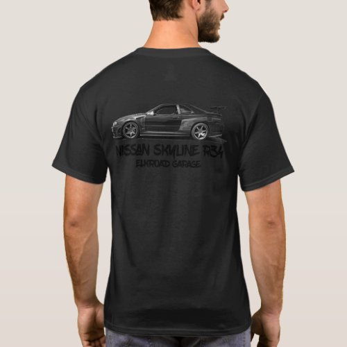 Elkroad Garage Nissan Skyline R34 t_shirt