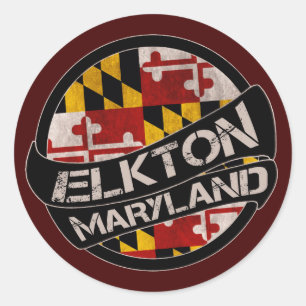 Elkton Maryland flag grunge stickers