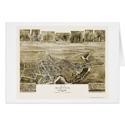 Elkton, MD Panoramic Map - 1907 Cards (Front Horizontal)