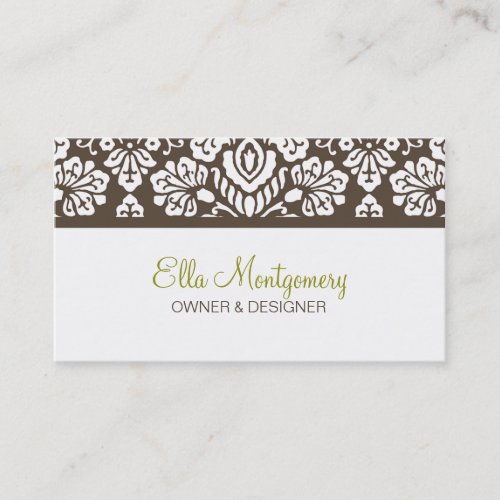 Ella #3 Brown Damask Chic Business Card