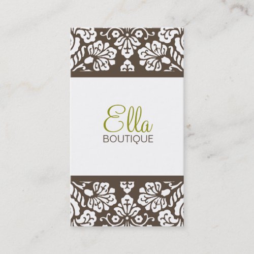 Ella #4 Brown Damask Chic Business Card