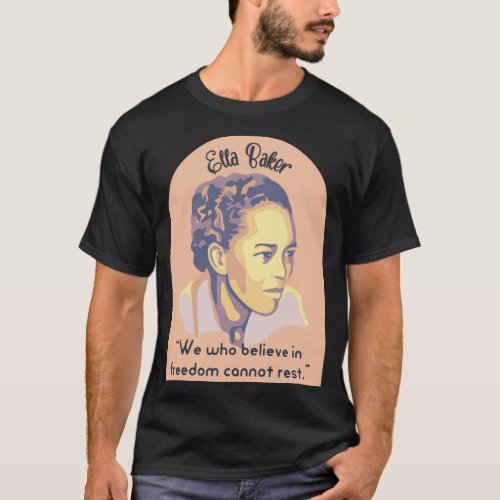 Ella Baker Portrait and Quote Sticker T_Shirt