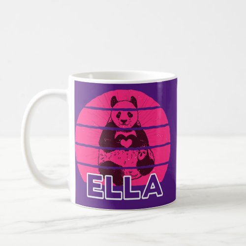ELLA Beautiful girl name with cute panda  Coffee Mug