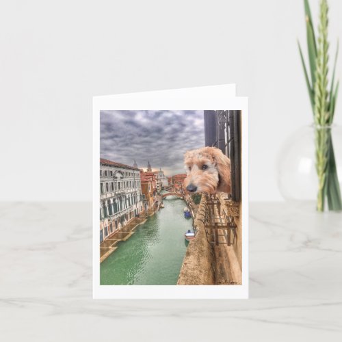 Ella Bella Banana checks the view of Venice canal Thank You Card