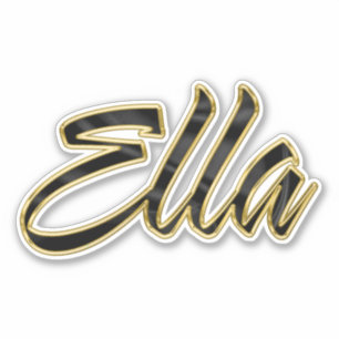 Ella black gold lettering decal sticker