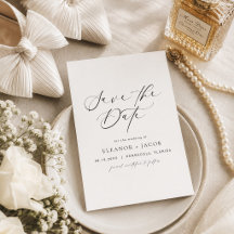 ELLA Elegant Minimalist Script Photo Save the Date