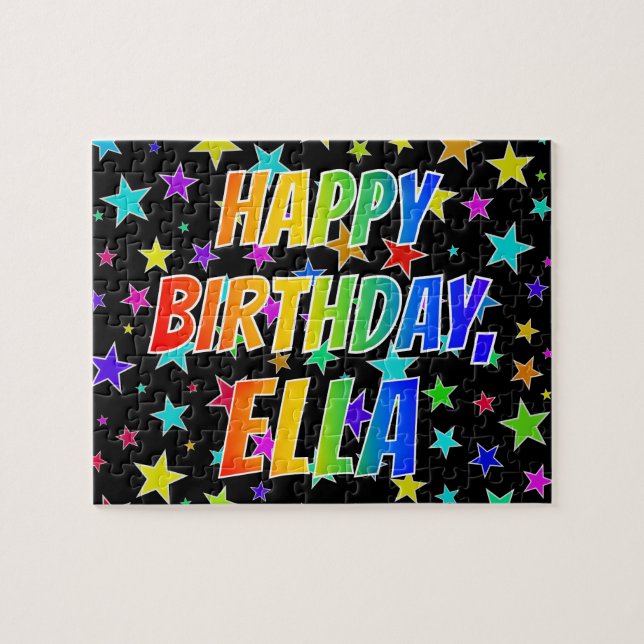 "ELLA" First Name, Fun "HAPPY BIRTHDAY" Jigsaw Puzzle (Horizontal)