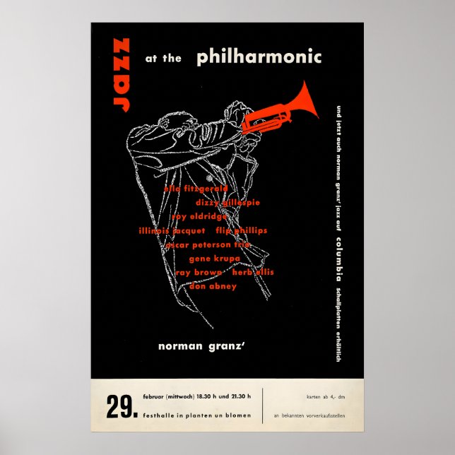 Ella Fitzgerald - Dizzy Gillespie jazz poster (Front)