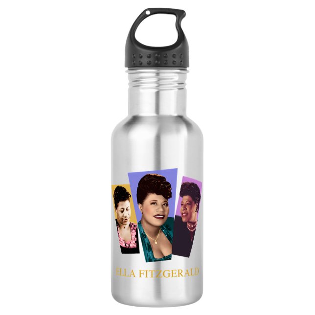 Ella Fitzgerald Stainless Steel Water Bottle (Front)