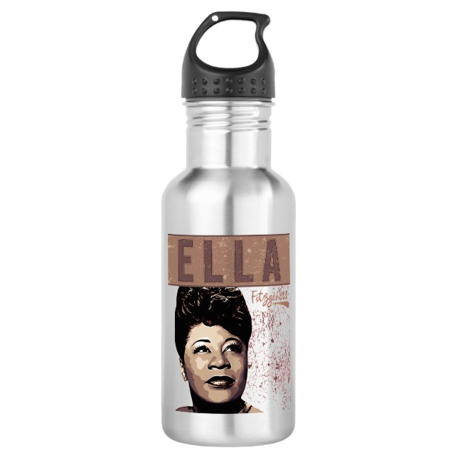 Ella Fitzgerald Stainless Steel Water Bottle (Front)