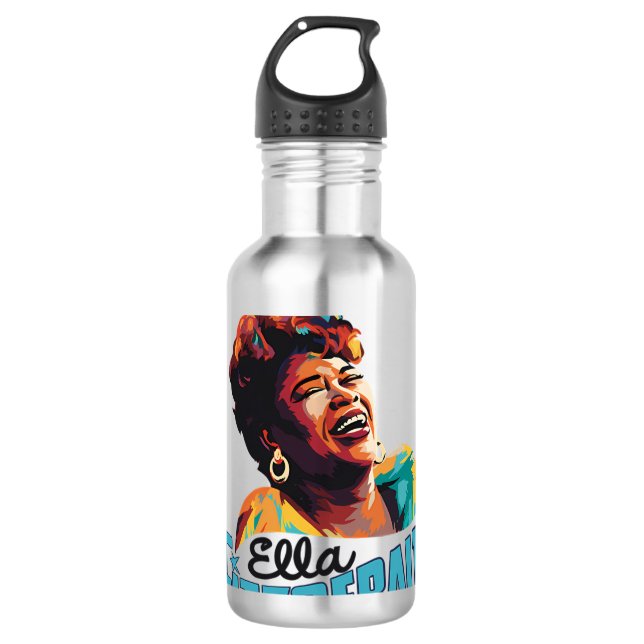 Ella Fitzgerald Stainless Steel Water Bottle (Front)