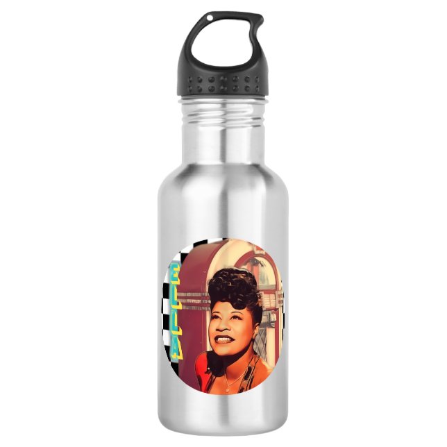 Ella Fitzgerald Stainless Steel Water Bottle (Front)