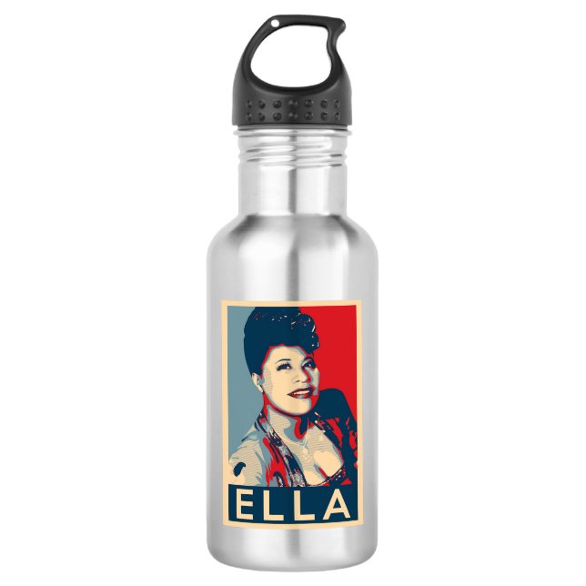 Ella Fitzgerald Stainless Steel Water Bottle (Front)