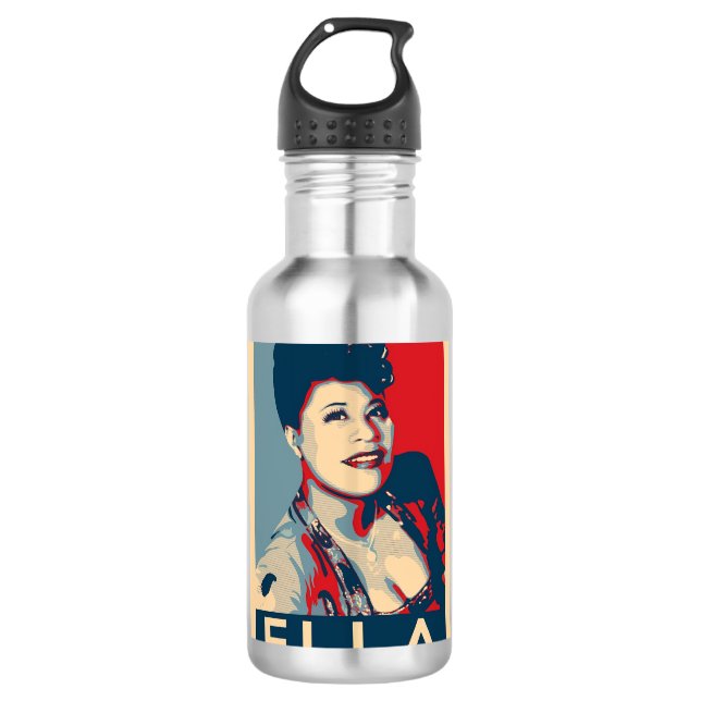 Ella Fitzgerald Stainless Steel Water Bottle (Front)