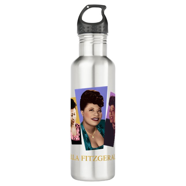 Ella Fitzgerald Stainless Steel Water Bottle (Front)