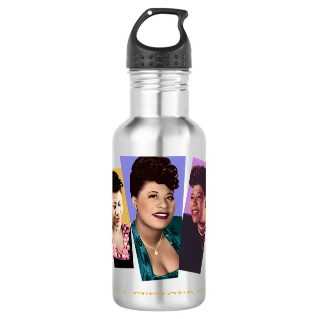 Ella Fitzgerald Stainless Steel Water Bottle (Front)