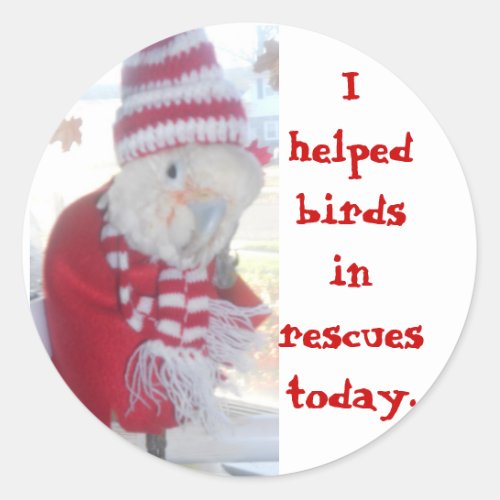 Ella I helped birds in rescues today Classic Round Sticker