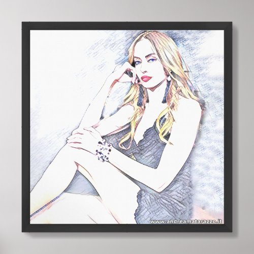 Ella in black  framed art