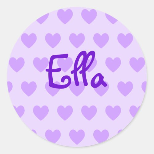 Ella in Purple Classic Round Sticker