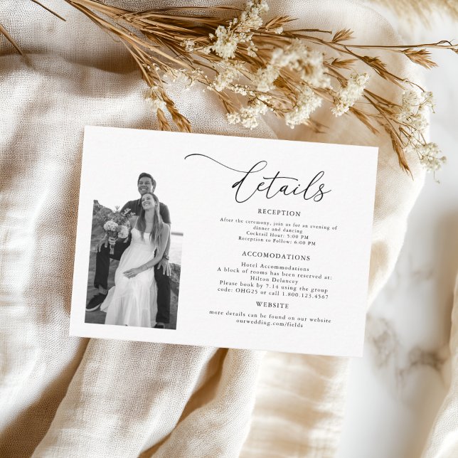 ELLA Modern Photo Wedding Details Enclosure Card (Creator Uploaded)